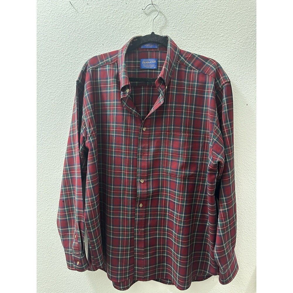 Sir Pendleton Shirt Red Plaid Size XL 100% Wool Royal Stewart Tartan